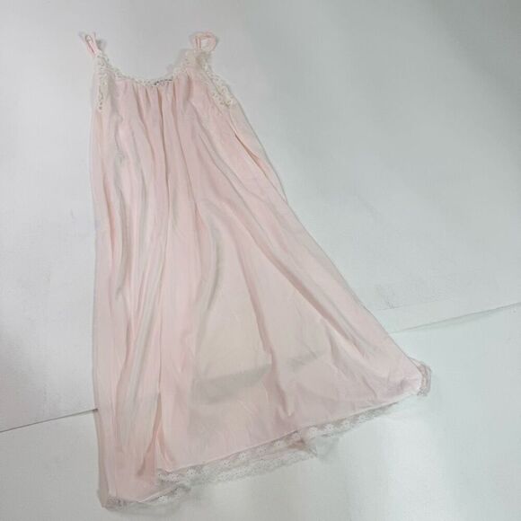 I. Magnin Slip Nightgown Women 25 Pink Lace  Sleeveless Nightgown Boudoir Vintag - Picture 8 of 8